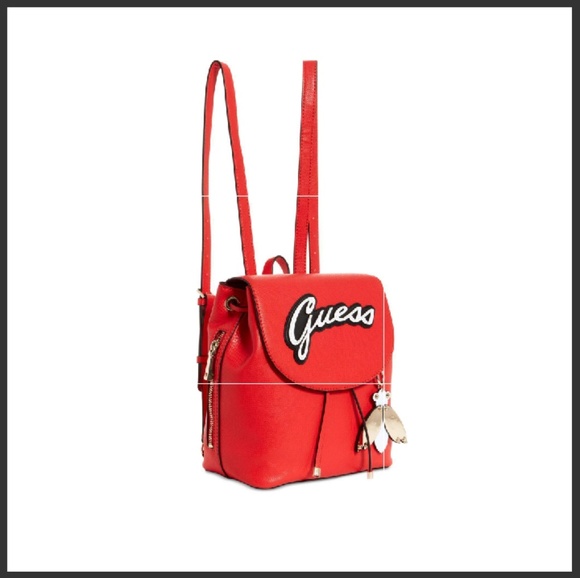 Guess Red Varsity Pop Backpack - Picture 2 of 7
